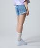 UNKNOWN PLANET Roll-Up Slit Mini Denim Shorts Blue