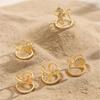5Pieces Trendy Nail Opening Rings with Ocean Theme Nail Rings Stainless Steel Texture for Nail Accessories and Gifts