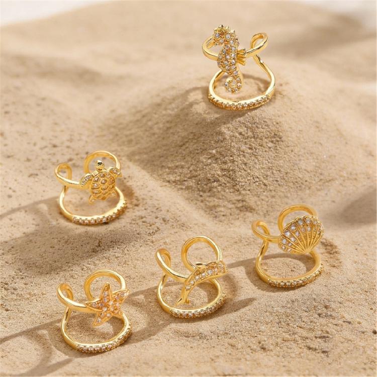 5Pieces Trendy Nail Opening Rings with Ocean Theme Nail Rings Stainless Steel Texture for Nail Accessories and Gifts