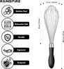 12 Inch Household Stainless Steel Manual Mixer Balloon Whisks For Cooking With Soft Silicone Handle for Blending,Whisking