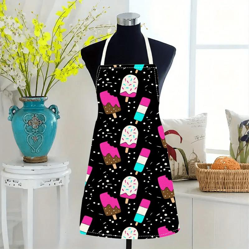 1pc Large Solid Color Background Romantic Heart Pattern Apron, Home Decoration Kitchen Wear, Sleeveless Durable Washable Unisex Cooking Apron,