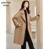 Chushen Women's Elegant Long Double-Faced Wool Blend Coat