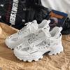 Herren Sneaker Harajuku Plateau Sneaker Schnürschuhe Herren Vulkanisierte Schuhe Helles Licht Outdoor Laufschuhe Erhöhen Höhe Tenis