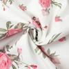 Summer French Style V-neck Puff Sleeve Waist Cinched Printed Ruffle Short Dress for Women