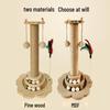 Premium Solid Wood Cat Scratching Post with Durable Sisal - Non-Shedding Cat Toy and Tree