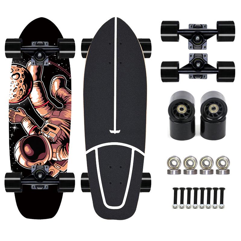 Thailand Maple Big Fish Board Single Upturned Skateboard Walking Board Land Surfboard Brush Street Board Four