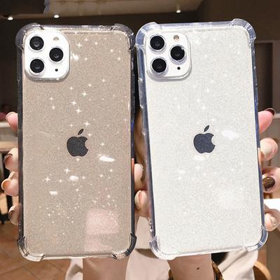 Glitter Transparent Shockproof Phone Case For Iphone 14 13 12 11 Pro Max Xr X Xs Max 14 Plus 14pro Soft Tpu Shining Back Cover