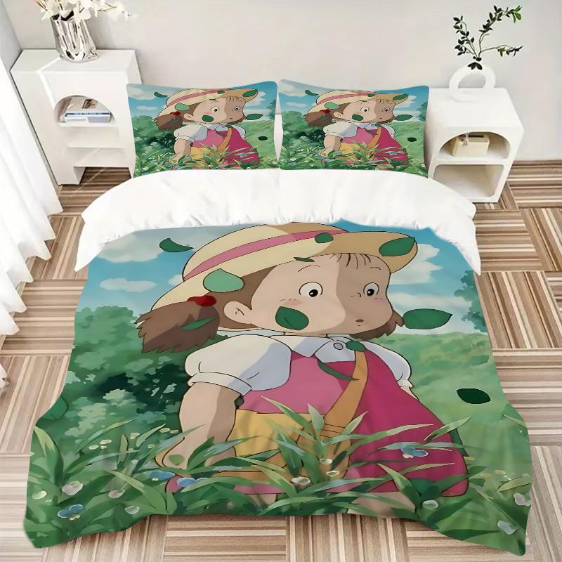 Girl Garden Print 3Pcs Bedding Setduvet Cover With 2 Bedropillowcase Home Birthday Gift