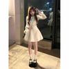 Rich Girl Fragrant Style Bow Princess Dress - Autumn/Winter French Waist-Hugging Design for Women