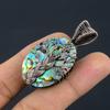 Abalone Shell 999 Copper Wire Wrapped Pendant, Handmade Gemstone Pendant Jewelry, Gifts For Wife Brand New Pendant