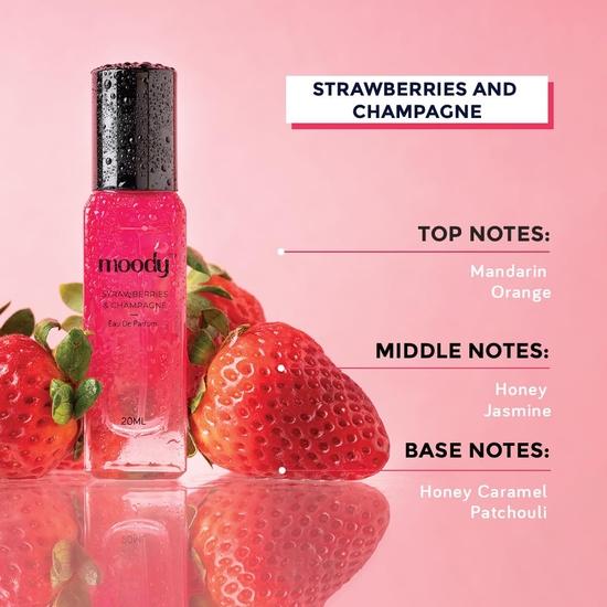 Moody Strawberry Champagne & Tropical Vanilla Duo Perfume Set For Women | Long Lasting Upto 8 Hours | Pocket Prerfume | Set Of 2 x20 ml