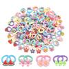 NEOBABY Elastic Hair Rubber Bands Ties Accessories for Kids Baby Girls & Women's with Fancy Cartoon Characters Designs (Assorted, 12 Pairs)