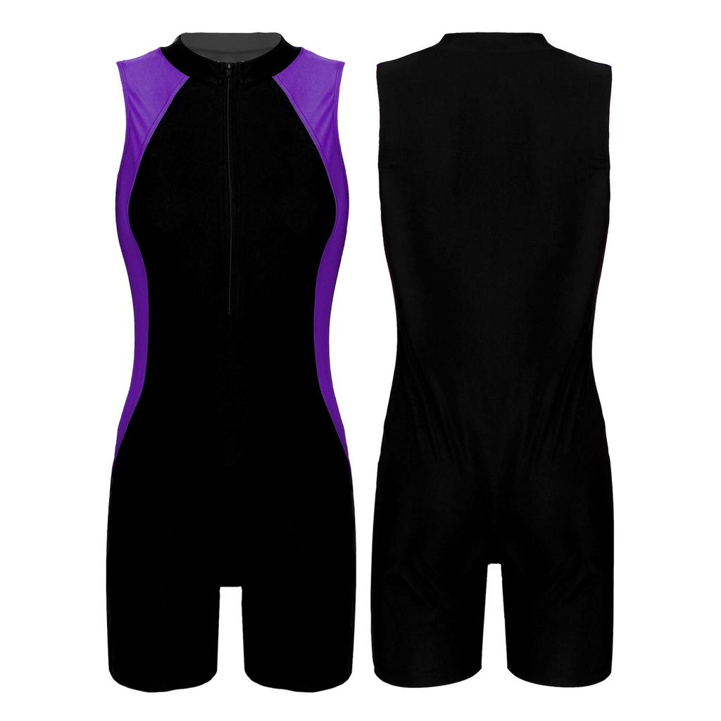 One Piece Swimsuit Sleeveless Swimwear Women Bathing Suit Retro Swimming Surfing Suits