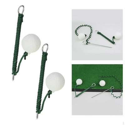 2x Golf Practice Balls Grass Rotating Training Rope Ball Practicing Aids