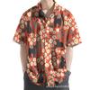 New Men's Hawaii Yellow Shirts Creative Chinese Landscape Painting Short Sleeve Aloha Shirts Cuban Style Summer