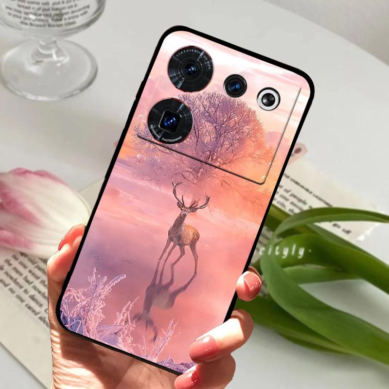 Case For ZTE Nubia Z50 Ultra Case Soft Print Silicone TPU Black Bumper Cover For ZTE Nubia Z60 Ultra Phone Back Coque z50Ultra
