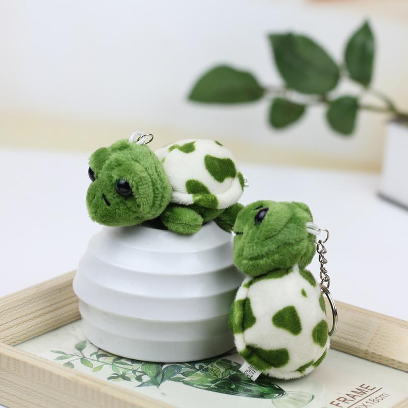 Cute Cartoon Mini Turtle Doll Keychain Pendant Girl Woman Bag Doll Plush Toy Key Ring Jewelry Small Gift Sea Animal Charm
