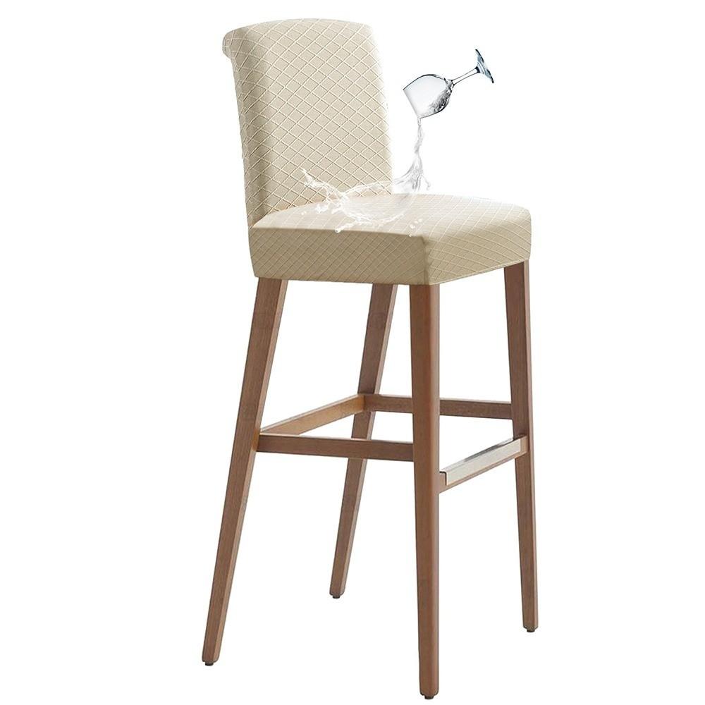 

Short Back Bar Chair Cover Jacquard Chair Protectors Durable Slipcovers Banquet