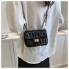 Faux Leather Quilted Chain Bag for Women, Minimalist Crossbody Square Purse, Soft Single Strap Shoulder Handbag KTB