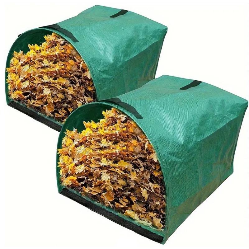 Large‑capacity Foldable Garden Leaf Bag Semi‑circular Opening Yard Waste Storage Sack for Outdoor Gardening