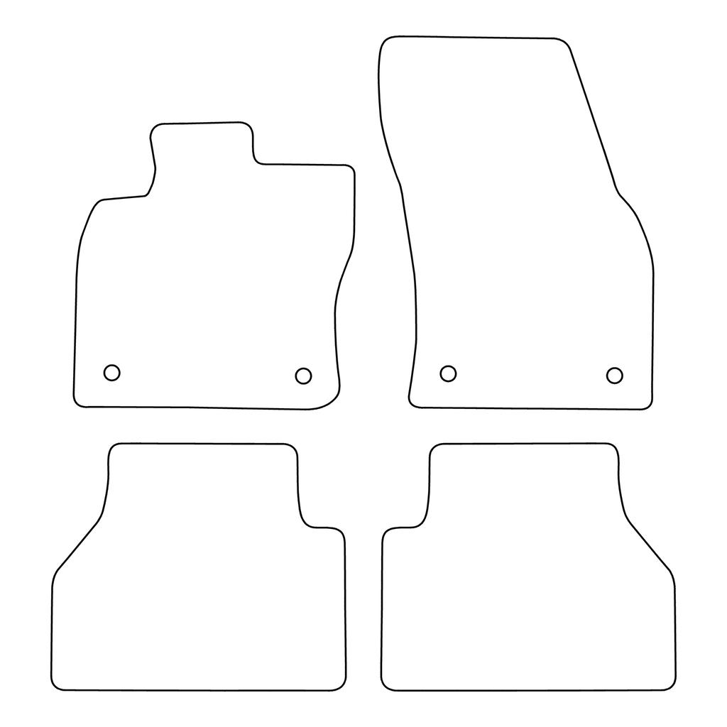 [BLM]FO070 Red - Set of Velour Floor Mats To Fit Ford Tourneo Connect 2022- - Red Trim