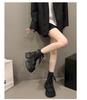 Black Retro British Style Heightened Thick-soled Martin Boots Women's 2025 New Autumn and Winter Thin and Comfortable Short Boots
