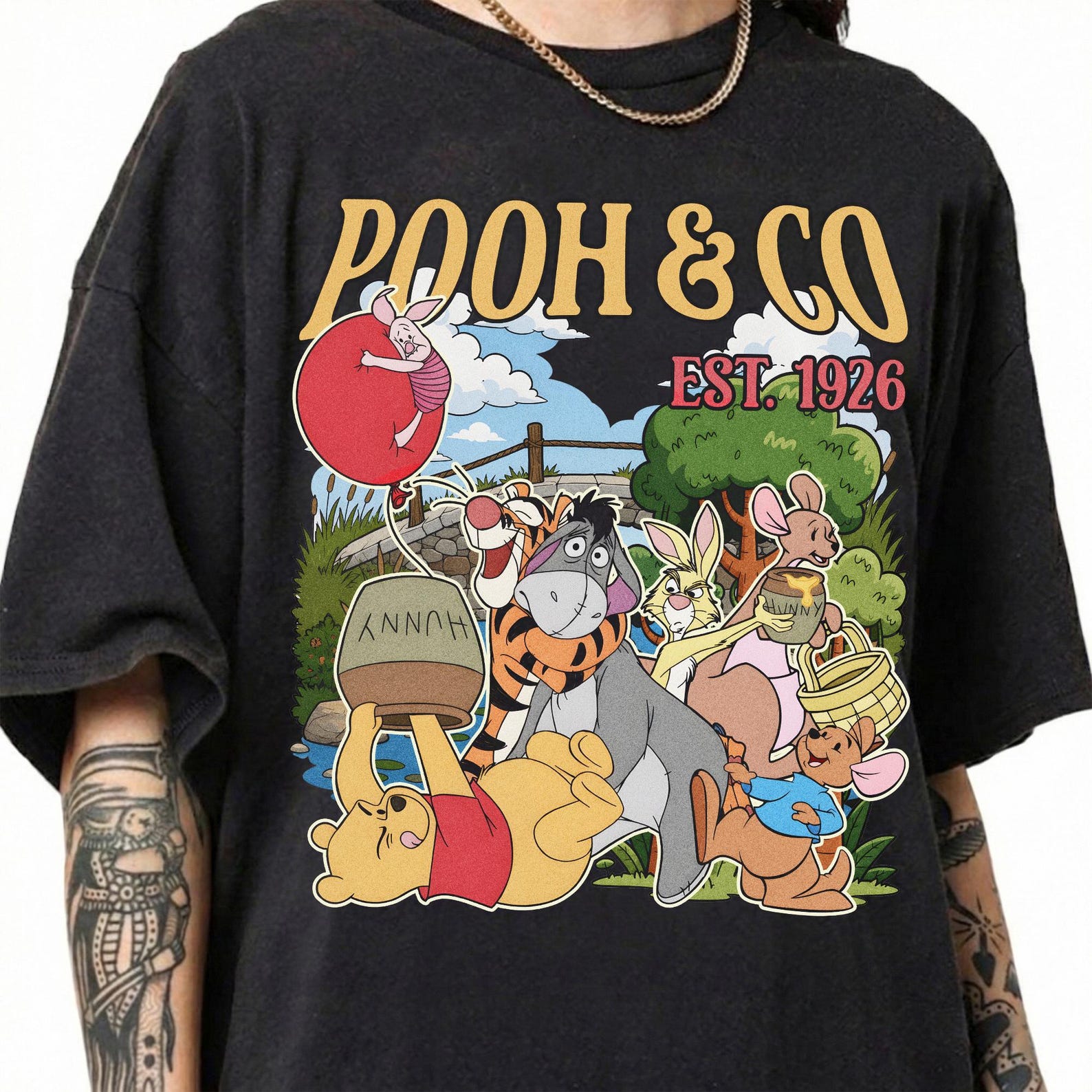 Vintage Winnie The Pooh Comfort Colors Shirt, Pooh And Co Est 1926 Tee, Retro Pooh And Friends Graphic, Tigger Piglet Eeyore 4XL
