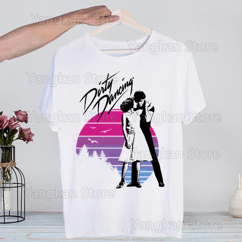 Dirty Dancing Movie Harajuku T Shirt Men Retro Washed Tops Tees Harajuku Tshirt Streetwear Hip Hop Male T-shirts