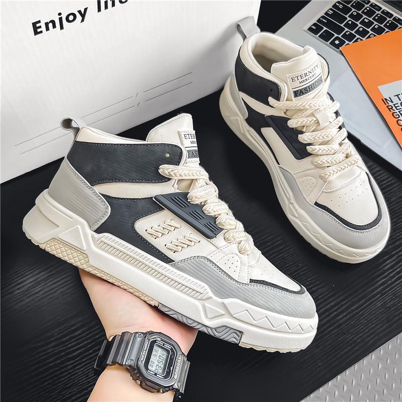 

Ретро мужские кроссовки с высоким верхом - Толстая подошва, увеличивающие рост, универсальная повседневная парусиновая обувь. 41