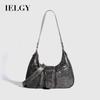 Ladies One-Shoulder Underarm Bag Retro Motorcycle Cross-Body Crescent Bag