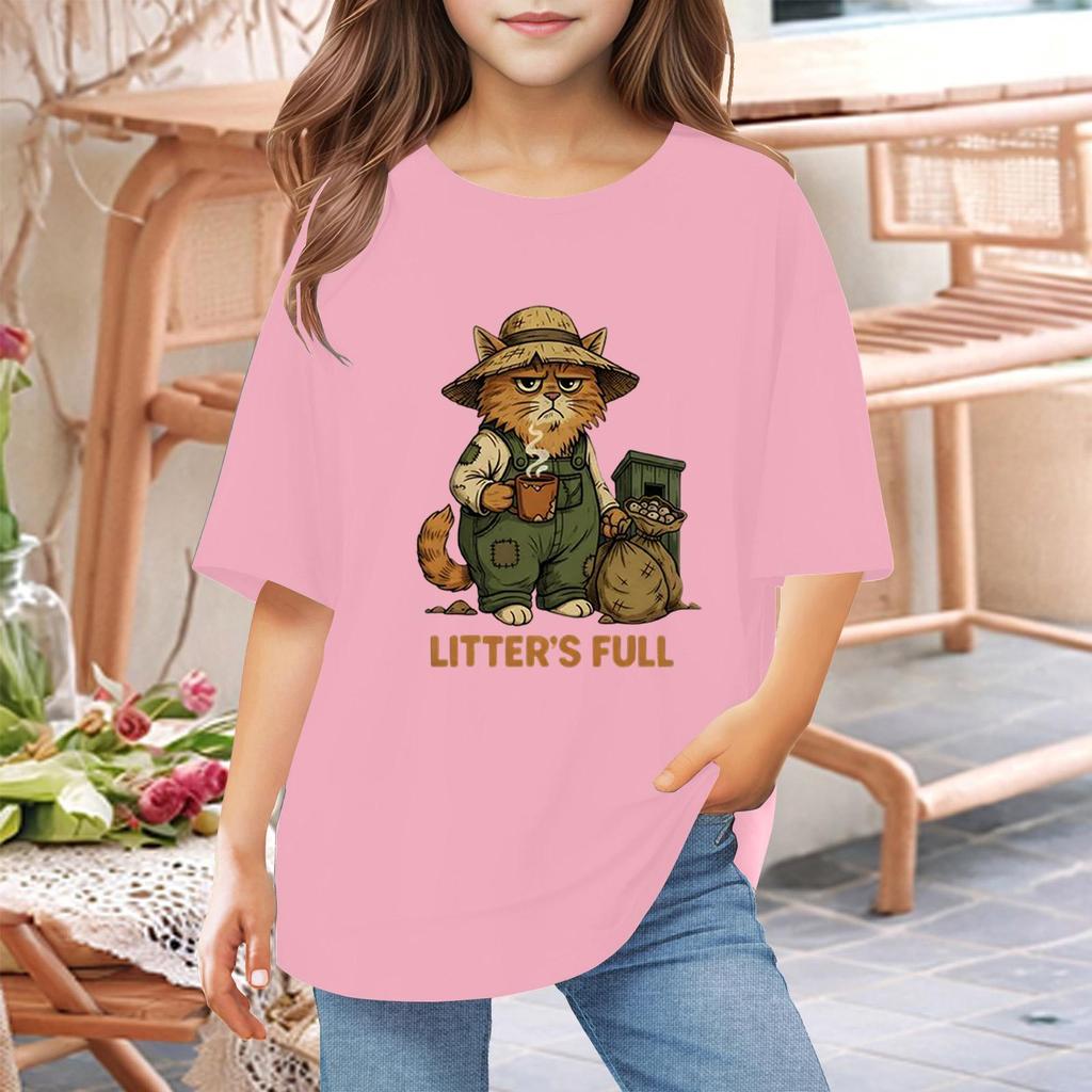 Toddler Girl Boy T-Shirts Kids Top Boys And Girls Printed Short Sleeved T-shirt 1-12Y