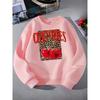 European sizes Cherry Leopard Print Girls' Crewneck Sweatshirt, Western Style, Long Sleeve, Multi-Colored.