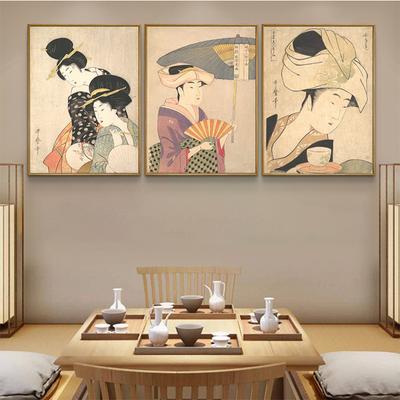 Chinese Style Ukiyo-e Japanese Canvas Painting Japanese Figure Posters Wall Art Restaurant Sushi Restaurant Living Room Decor