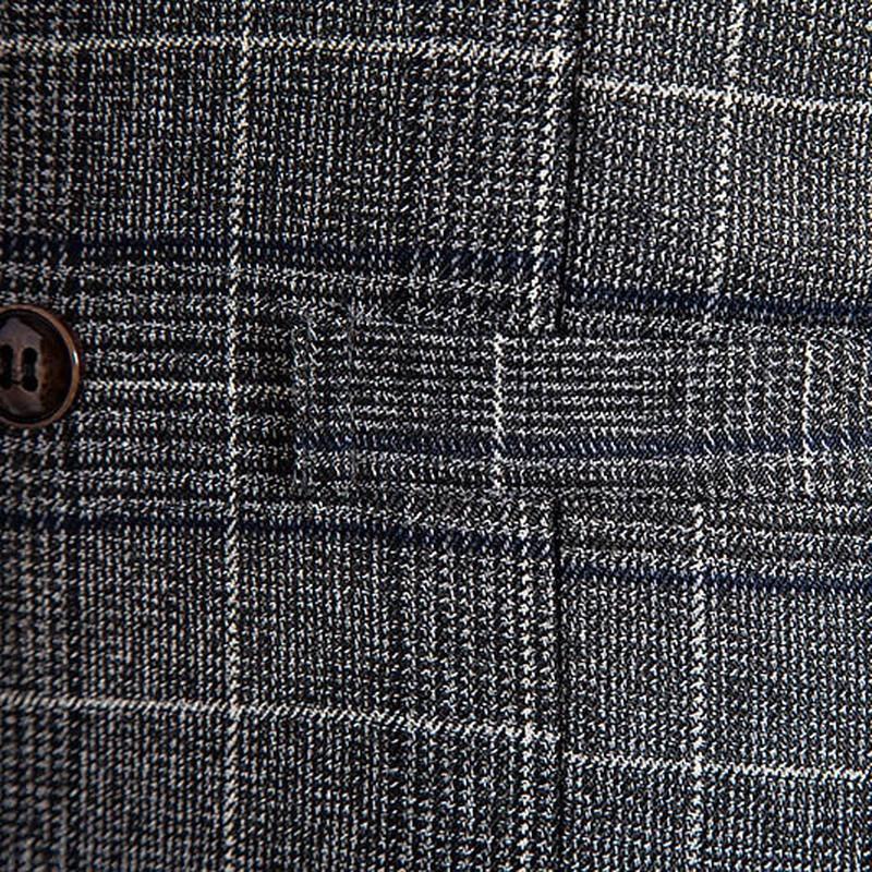 Herr Business Slim Fit Casual Herrväst för bröllop Mjuk ull Tweedväst Fiskbensgroosmen Retro Vintage Slim