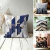 Nordic Original Geometric Marble Pattern Pillow Case Double-Sided Plush Sofa Cushion Covers Organic Breathable Invisible Zipper