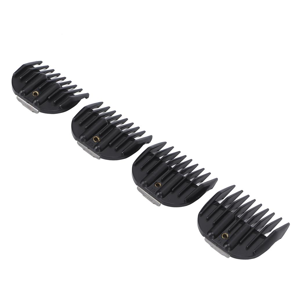 4pcs Hair Clipper Guides Combs Professional Hair Trimmer Guard Combs for Universal ClippersBlack