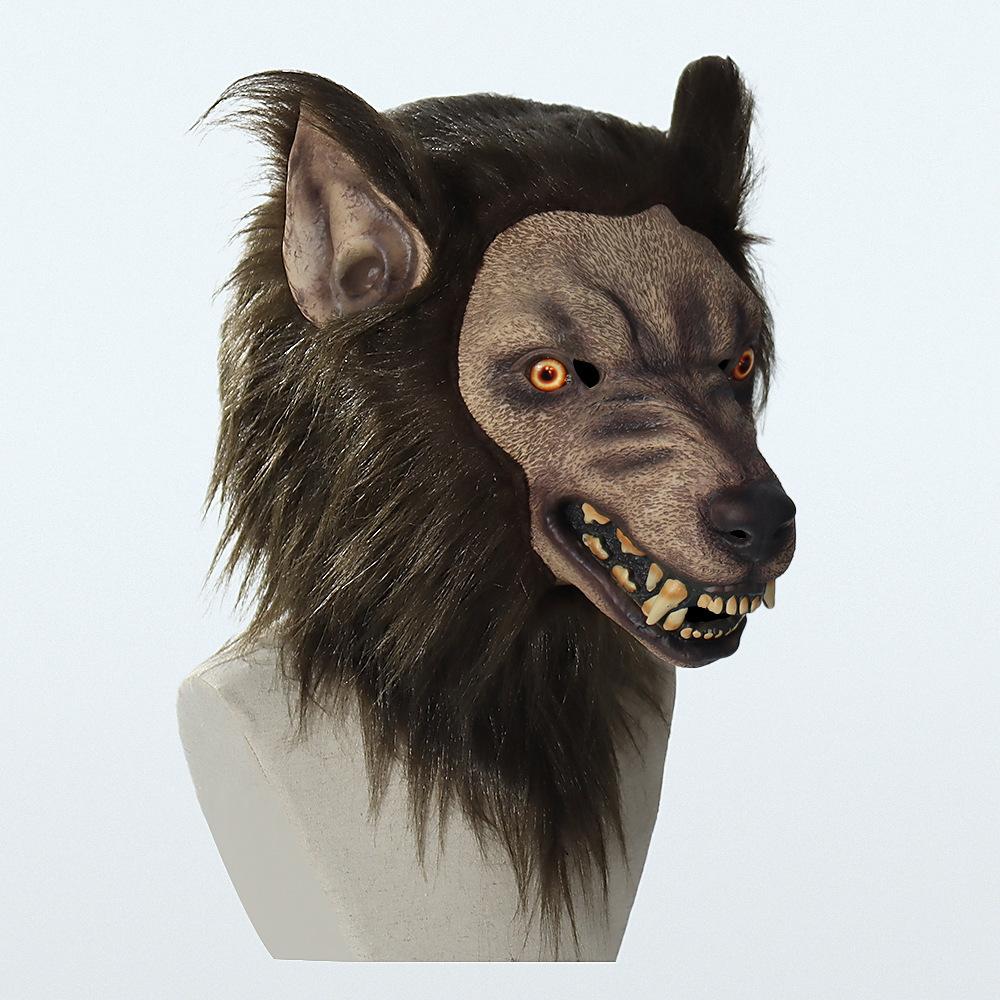 Wolf Head Mask Animal Latex Headgear Mask Halloween Cosplay Light-Up Prom Mask
