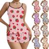 Weiches 2-teiliges Pyjama-Set für Damen, ärmellose Shorts, Loungewear-Sets, Pyjamas, Nachtwäsche