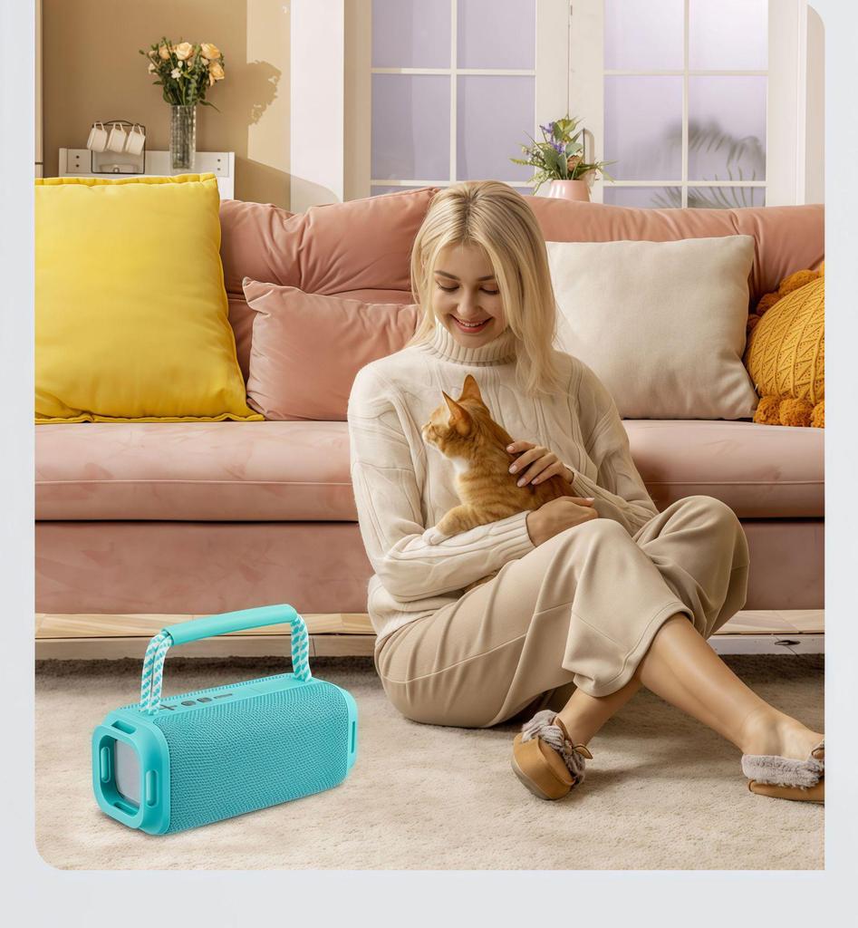 Portable High-Power Mini Bluetooth Speaker with Heavy Bass and Card Slot for Outdoor Use