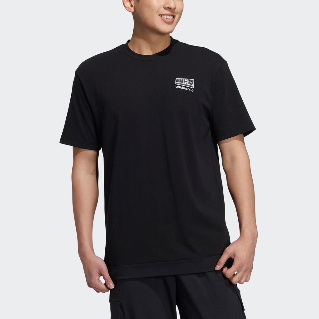 Adidas Neo Casual Sports Breathable T-Shirt Men Tops Black H45162