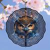 Metal Wind Chime with Crowned Owl Design Dual Direction Spinning No Electricity Needed for Garden Patio Yard Outdoor Decoration