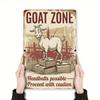 Funny Goat Tin Sign Vintage Farm Decor Rustic Wall Art Metal Plaque Bar Cafe Kitchen