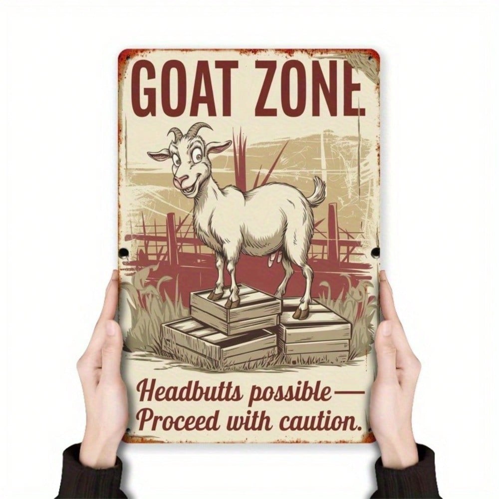 Funny Goat Tin Sign Vintage Farm Decor Rustic Wall Art Metal Plaque Bar Cafe Kitchen 20x30