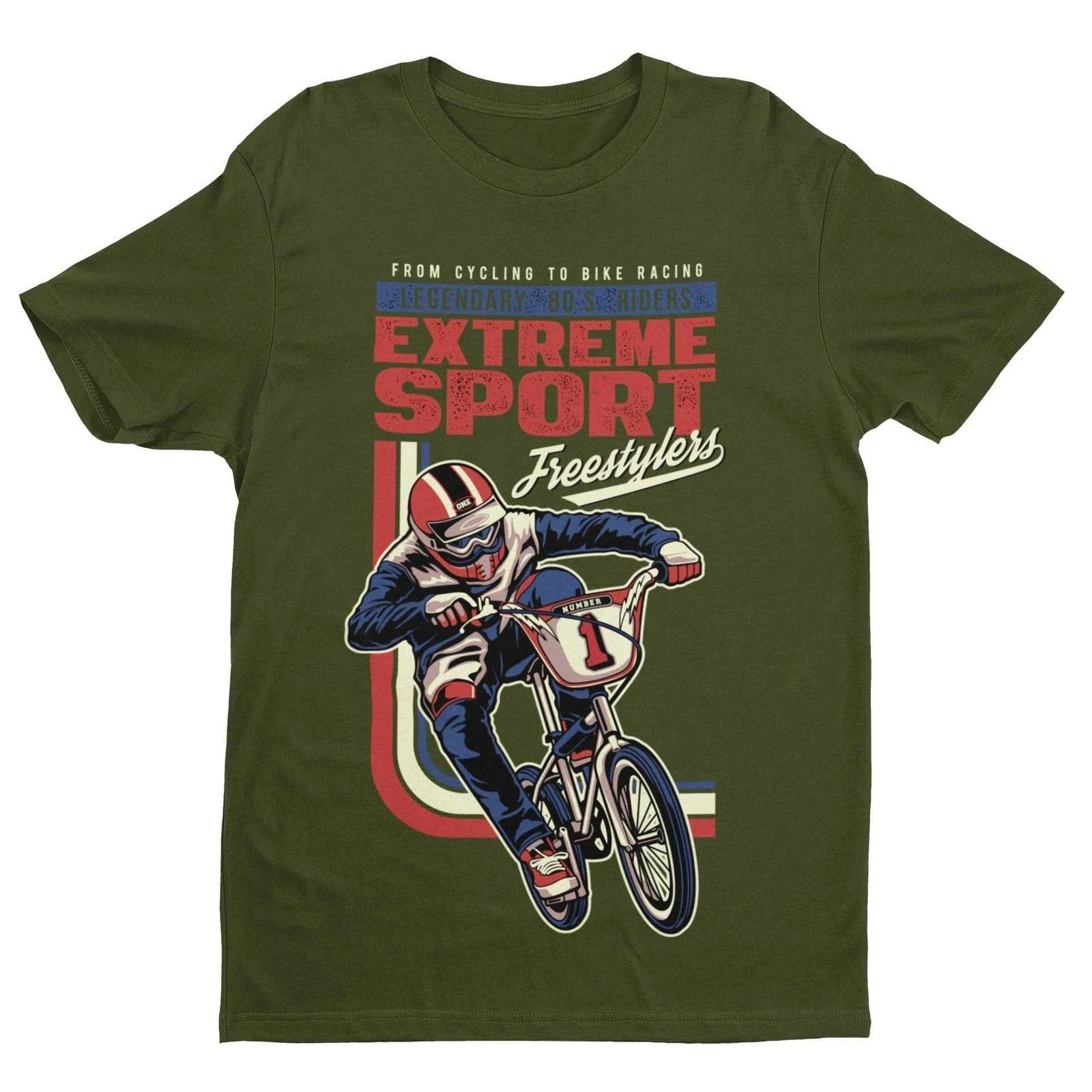 Retro Cycling BMX T Shirt Extreme Sport Freestylers 80s Riders Gift Idea Classic 4XL