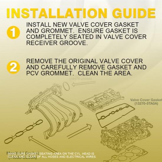 Valve Cover Gaskets Seals Fit For Nissan Altima Juke Rogue 2012- 13270-5TA0A