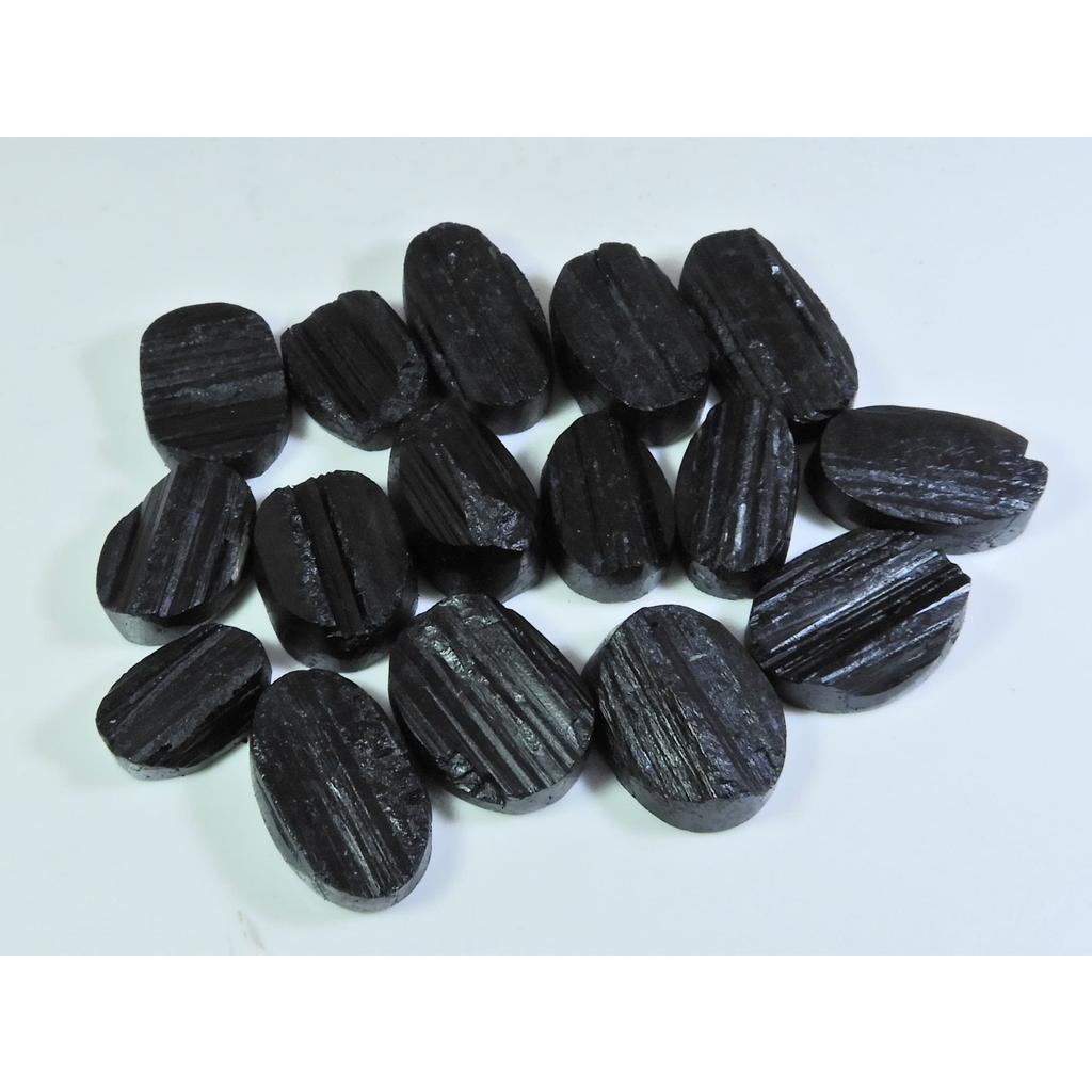 450Cts.Natural Black Tourmaline Oval Shape Cabochon Loose Gemstone 16Pcs Lot C-354