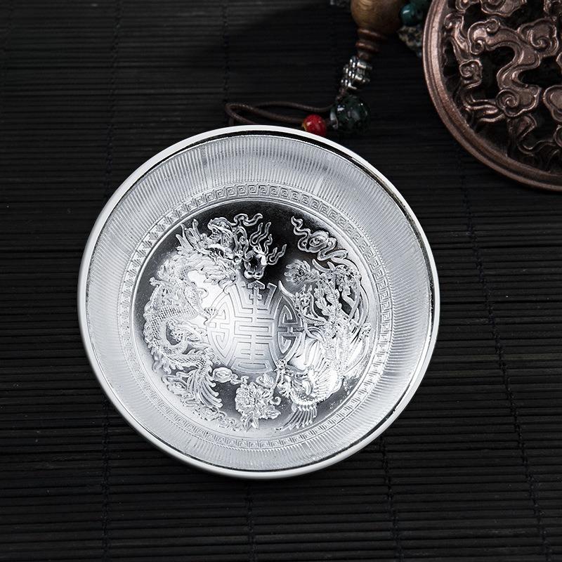 Single Dragon Phoenix Chengxiang Silver Bowl, High End Wooden Box, Precious Metal Commemorative Bowl