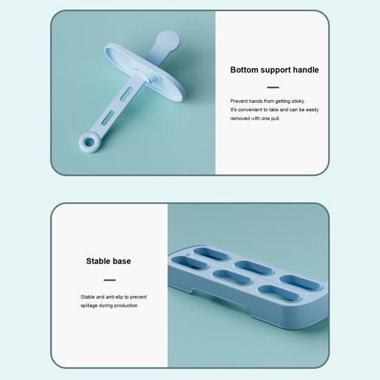 6Pcs Ice Cream Mold Plastic Popsicle Maker for Homemade Fruit Ice Cream Yogurt Popsicles Chocolate Pudding Molds for Children