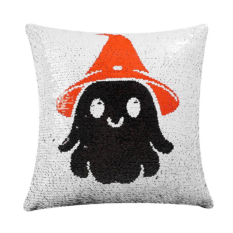 Halloween Pillow Sequin Ghost Flip Pillow Cushion Cushion Cover Sofa Pillow Cover