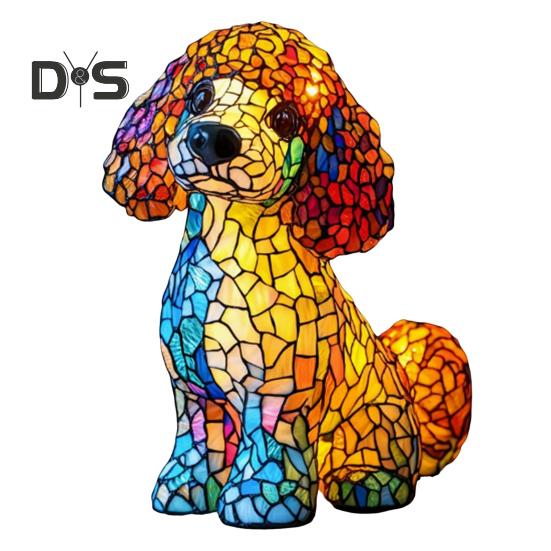 Stolní lampa Corgi Retro mořená pryskyřičná noční lampa s motivem psa LED stolní lampa pro domácí noční stolek dekorace milovníky psů dárek